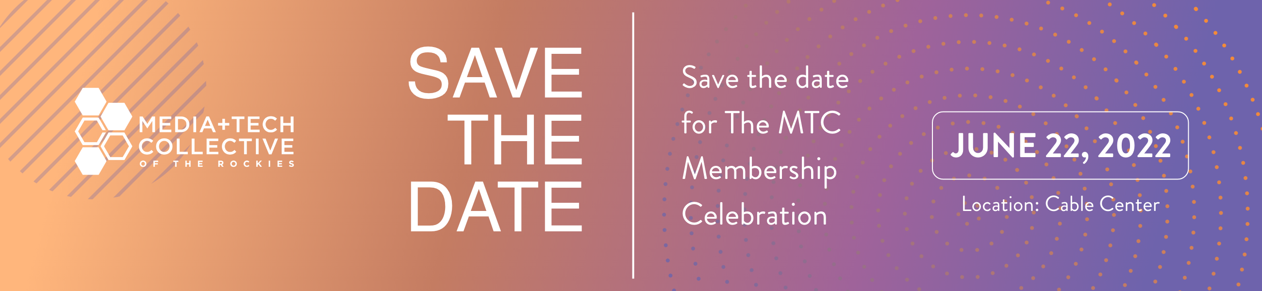 2022 Membership Mixer Banner; save the date June 22 at Cable Center